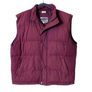Vintage Woodlake Mens Puffer Vest Large Duck Down Filled 90s Ranch Outdoor